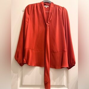 Max Studio Women's Vibrant burnt orange blouse loose fitting- sz small- runs big